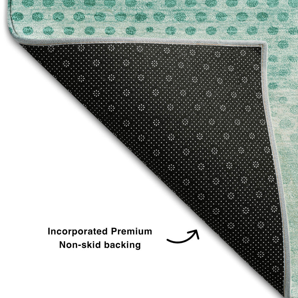 Premium Machine Washable Mayfield AMF539 Teal 9' x 12' Rug