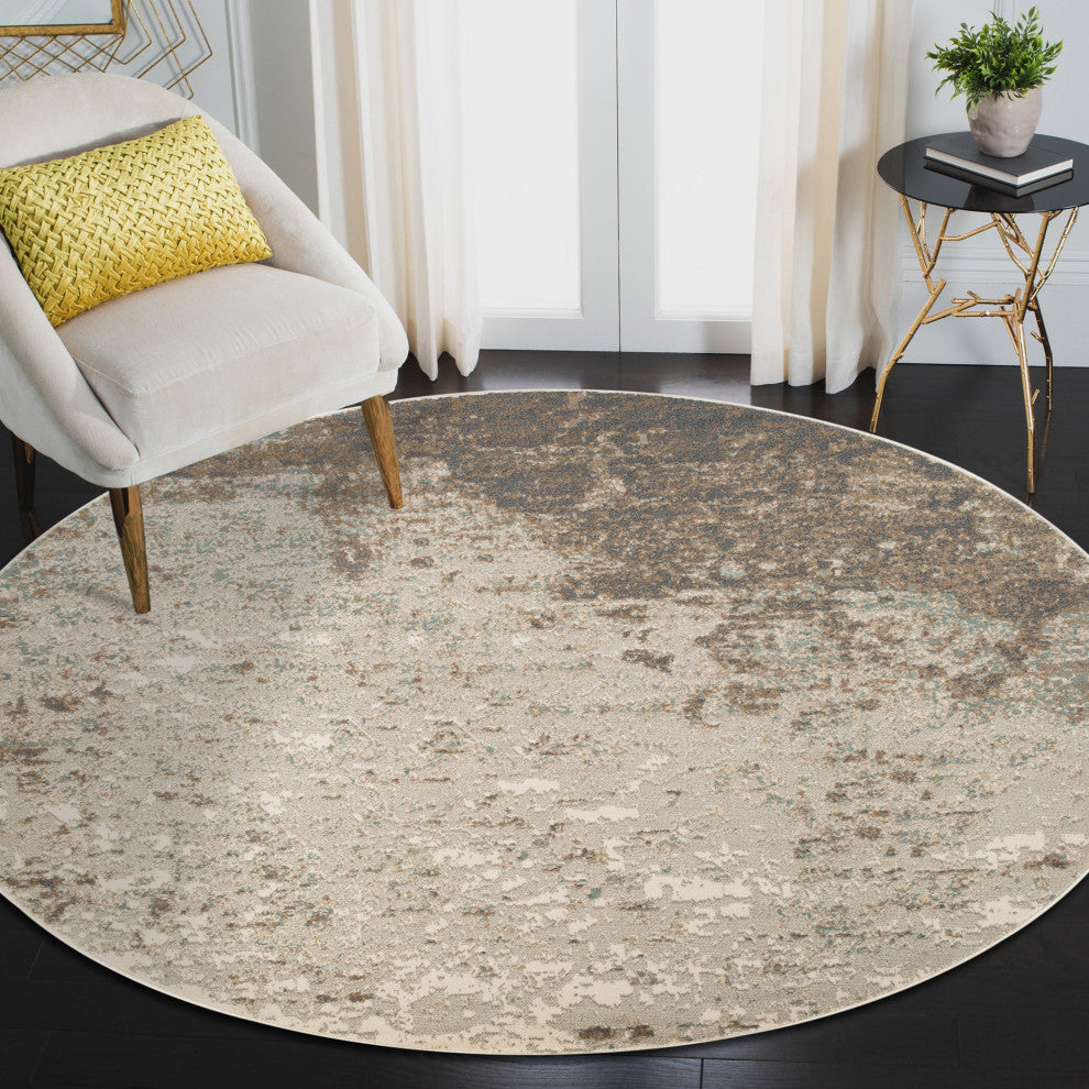Alpine Amira Area Rug, Gray, 7'10" x 7'10"R, Abstract