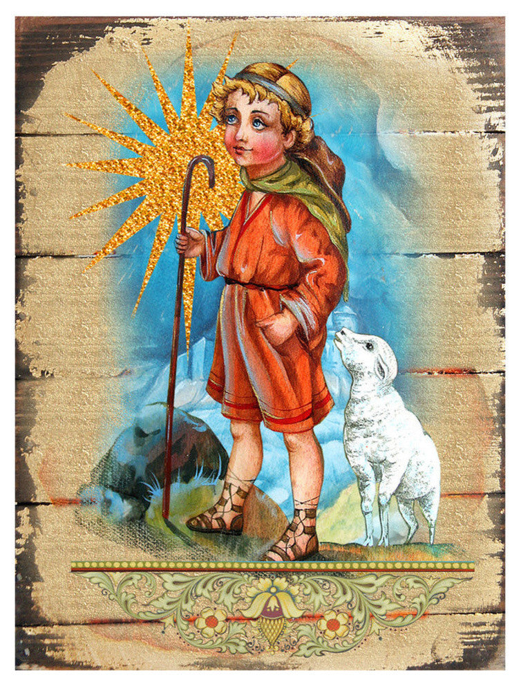Icon Shepherd, Icon Wooden Figurine, 16 Inch