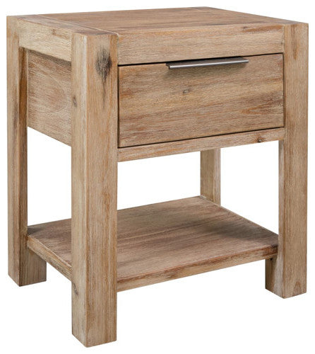 vidaXL Nightstand Bedside Cabinet Nightstand with Drawer Solid Wood Acacia