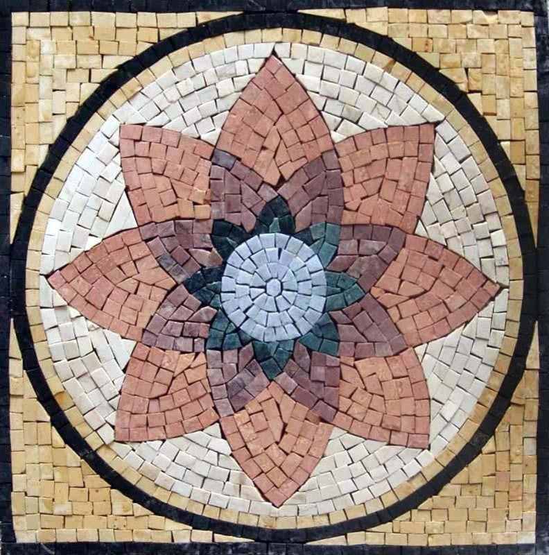 Wall Art Mosaic, Water Lily, 16"x16"
