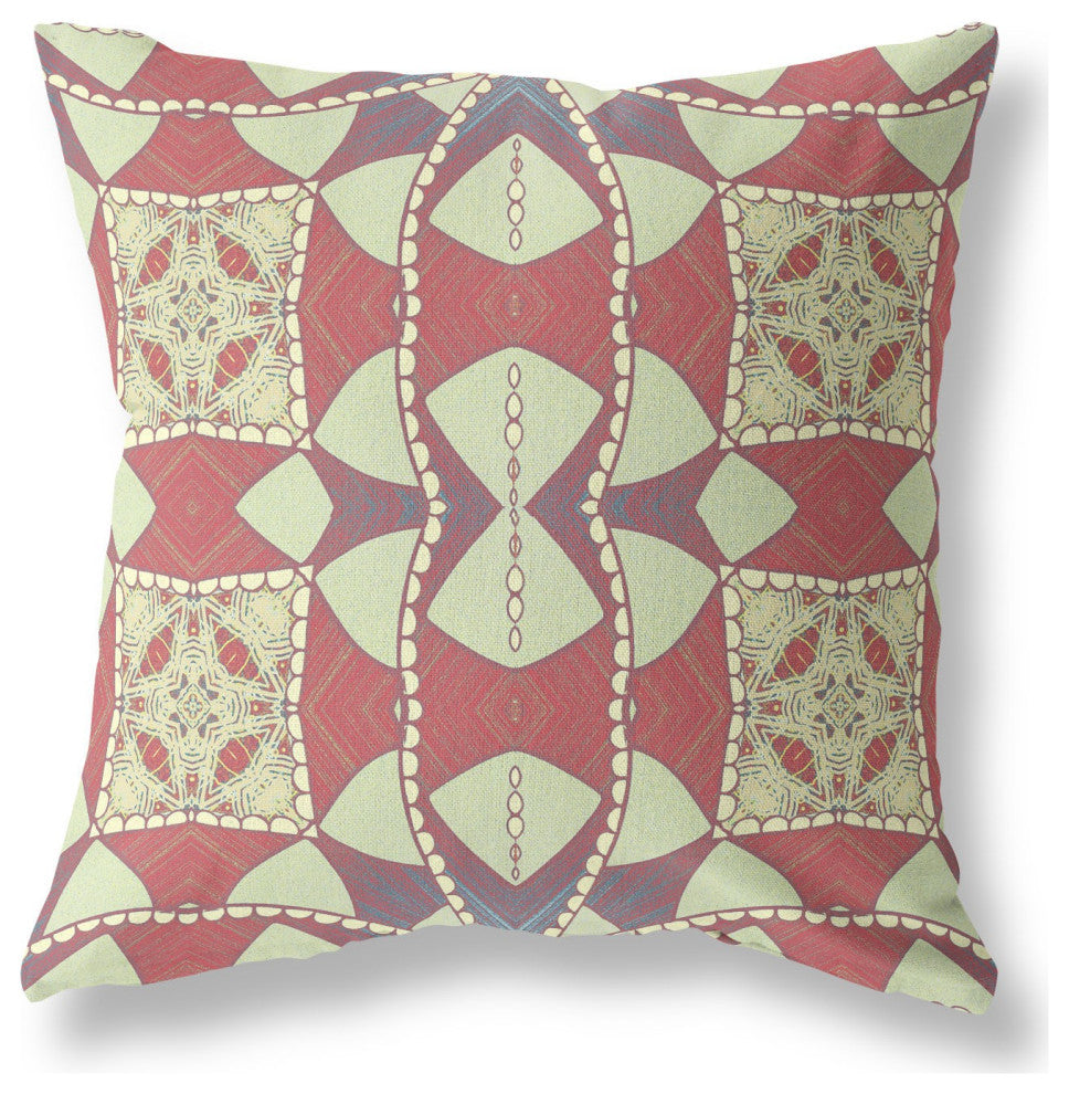 16" Muted Magenta Cosmic Circle Boho Suede Throw Pillow