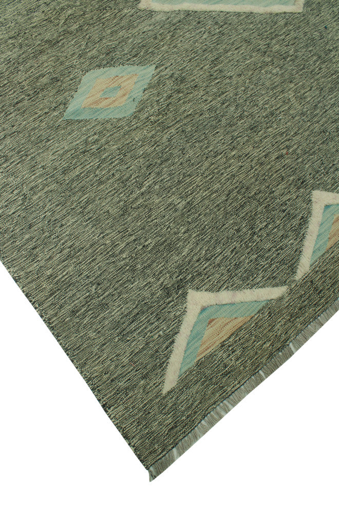 High-Low Kilim Hooshman Charcoal Rug