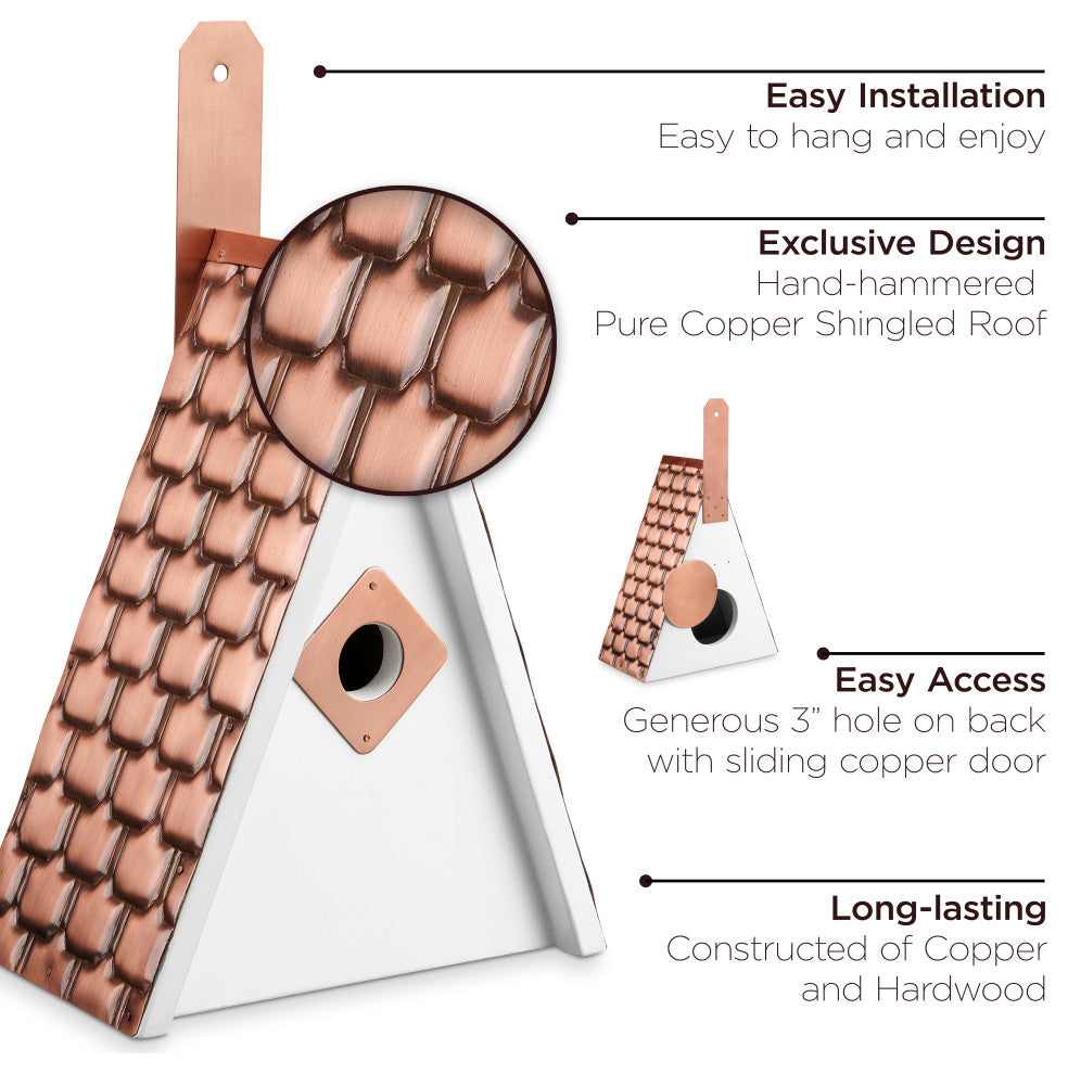 Swiss Chalet Bird House, Pure Copper Roof By Good Directions