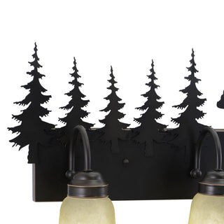 Bryce Bronze Rustic Bathroom Wall Fixture, Bear, 4-Light