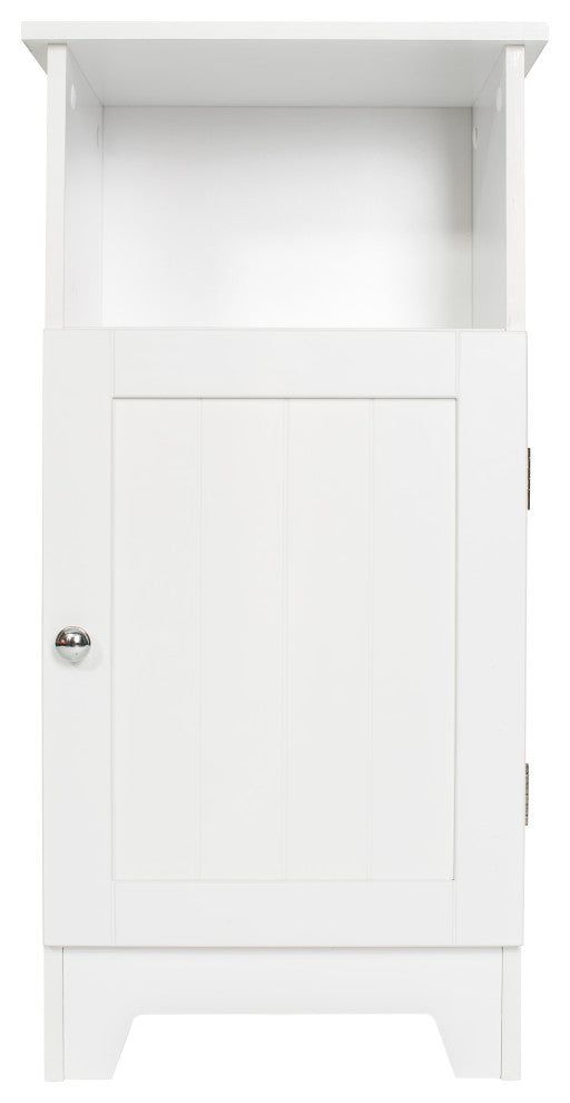 Contemporary Country Single Door Cabinet, White