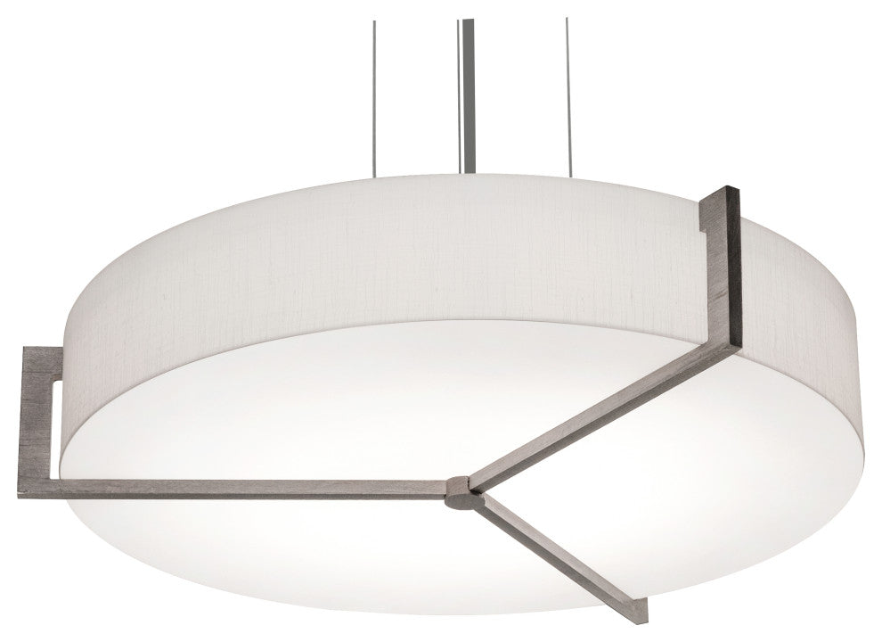 Apex 19'' Pendant, Weathered Gray, Linen White Shade