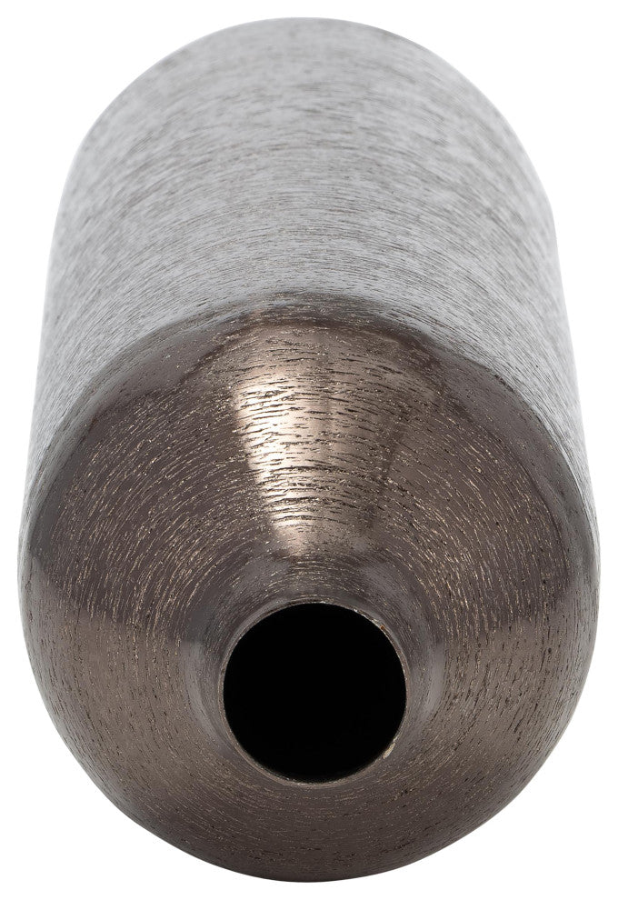 Metal, 18"H Cylinder Vase, Black