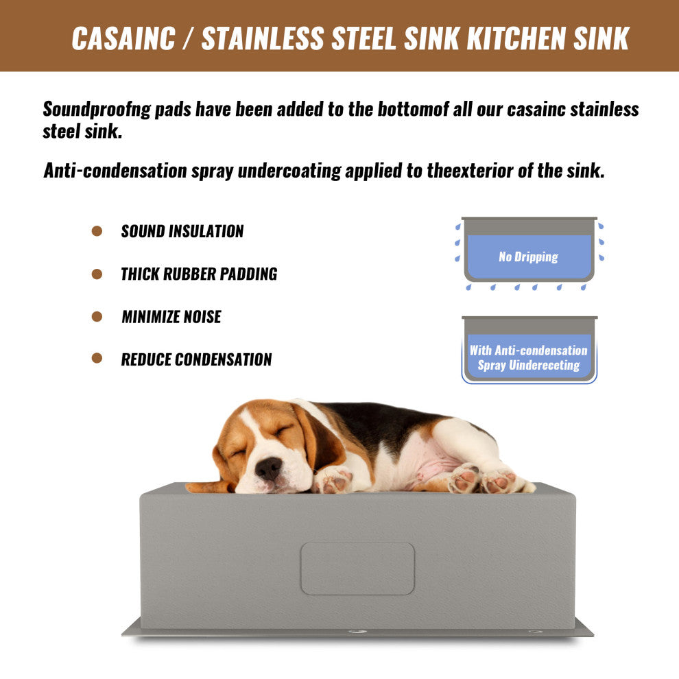 Drop-In Stainless Steel 33-inch 1-Hole Single Bowl Kitchen Sink in Brushed
