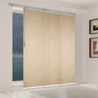 Osweald 4-Panel Track Extendable Vertical Blinds 48-88"W, Satin Nickel Track, 91.4" H