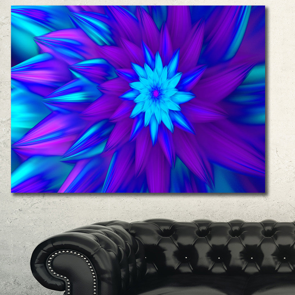 Dance of Blue Flower Petals, Large Floral Canvas Art Print, 60x40