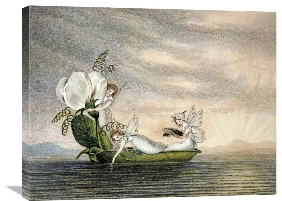 "Fairies Floating Downstream In a Peapod" Artwork, 30" x 23"