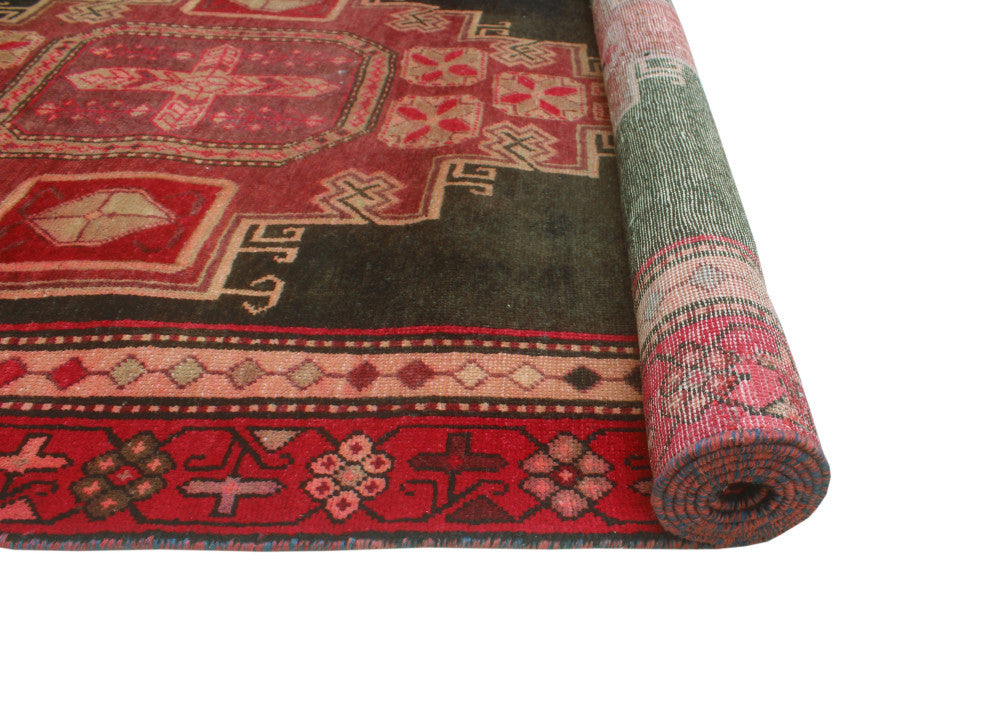 Semi-Antique Samman Charcoal/Rust Runner, 4'9x10'6