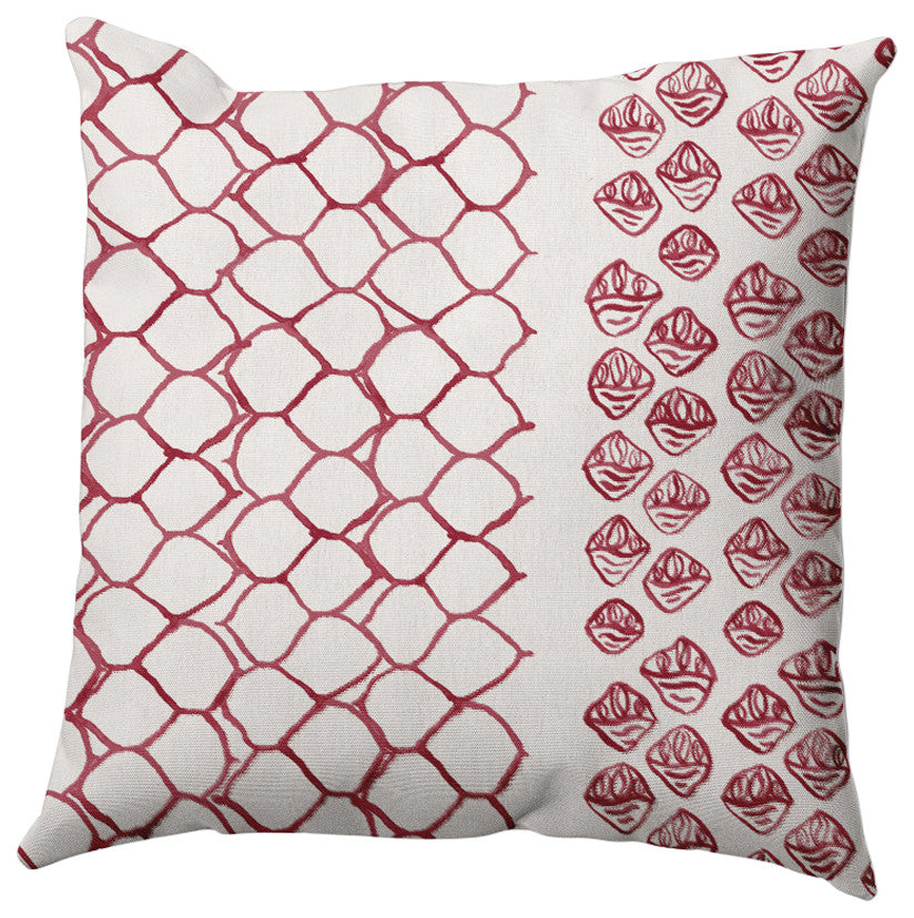 Honeycomb Split Rug Pillow, Red, 20"x20"