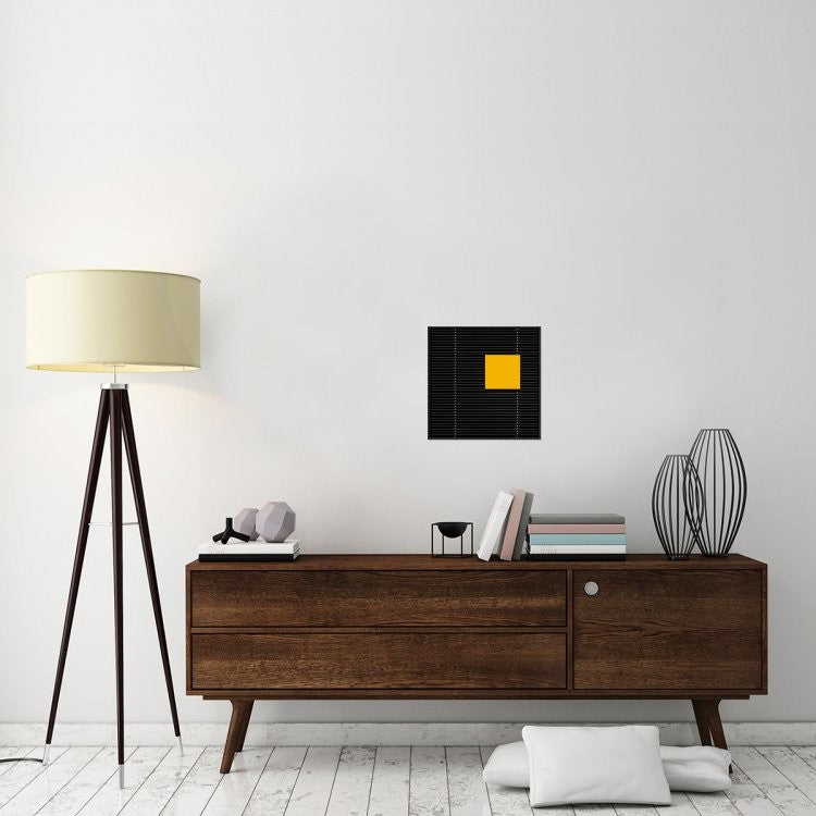 "Yellow Square" Framed Canvas Giclee by Luc Vangindertael, 17x17"