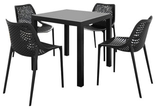 Air Square Dining Set With 4 Chairs Black