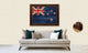 New Zealand Country Textured Flag Print With Brown Gold Frame, 23"X33"