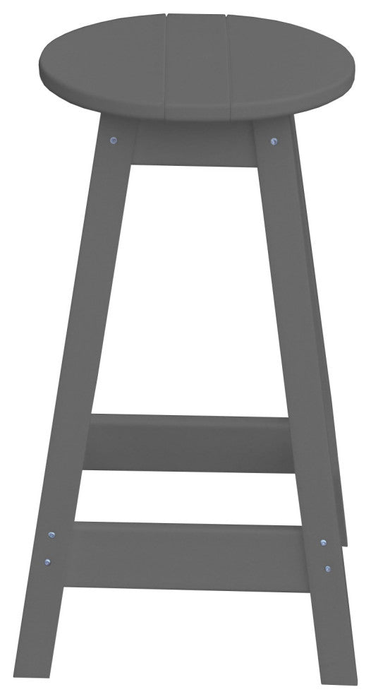 Poly Lumber Bar Stool, Dark Gray, Counter Height, Round