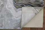 Javers Modern Abstract, Taupe/Gray/Blue, 6'7"x9'6" Area Rug