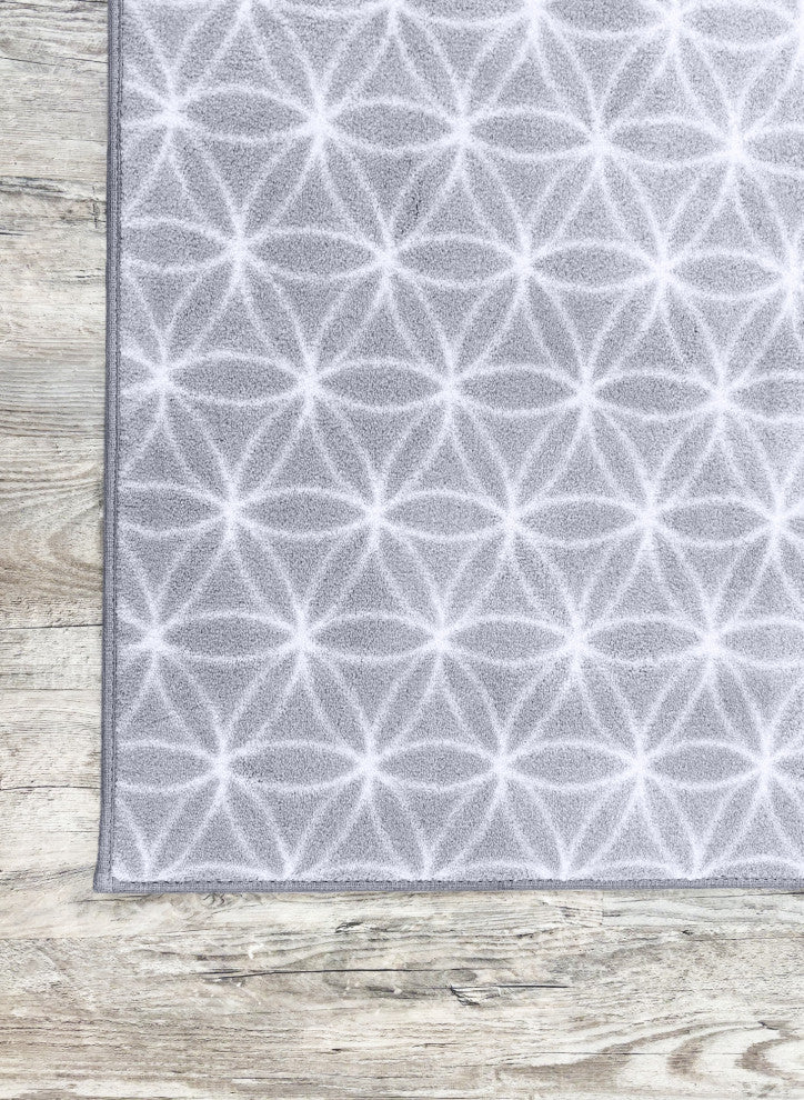 EYELET Soft Tactesse Nylon Area Rug with Anti-Stain Protection, Soft Blue, 7'x8'