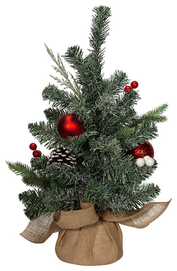 18" Pinecones, Balls, and Berries Tree, Burlap
