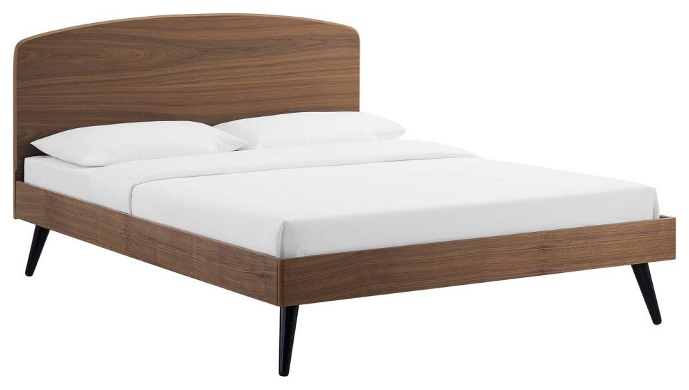 Bronwen King Wood Platform Bed Walnut