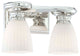 Two-Light Bath, Nickel With Etched White Glass