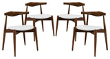 Dark Walnut White Stalwart Dining Side Chairs Set of 4