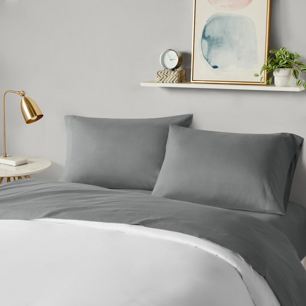 Intelligent Design Microfiber All Season Soft Touch Sheet Set, Charcoal