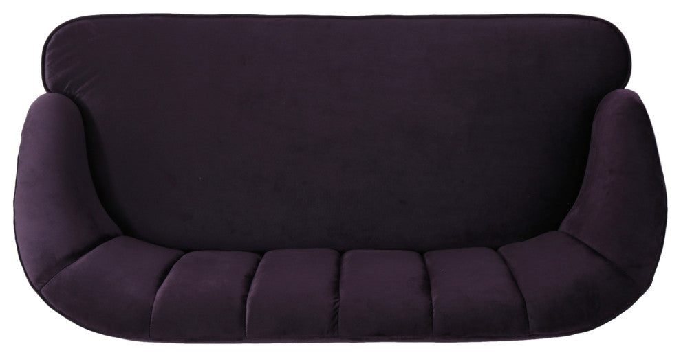 GDF Studio Scarlett Modern New Velvet Sofa, Blackberry