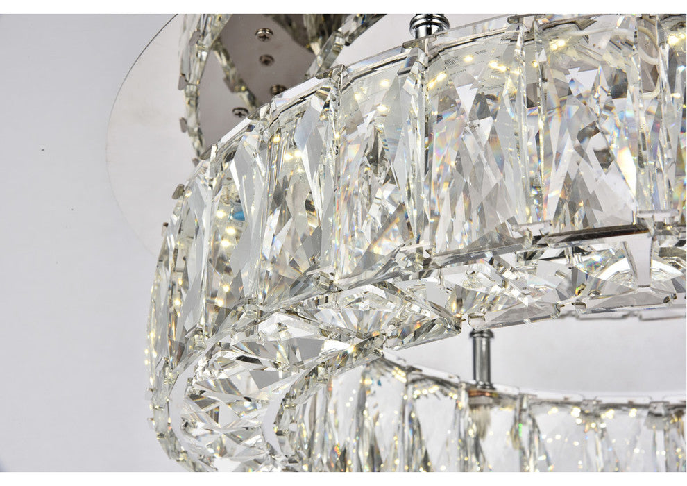Monroe LED Light Chrome Flush Mount