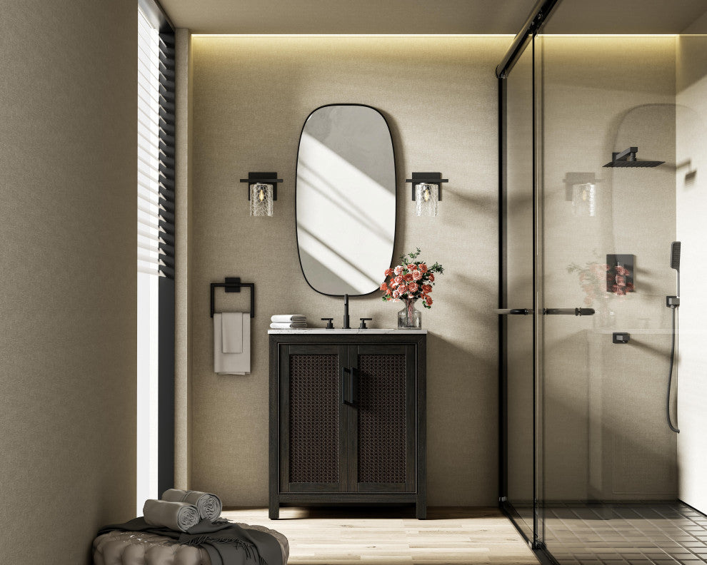 Home Living 30" Single Bathroom Vanity, Chocolate Oak