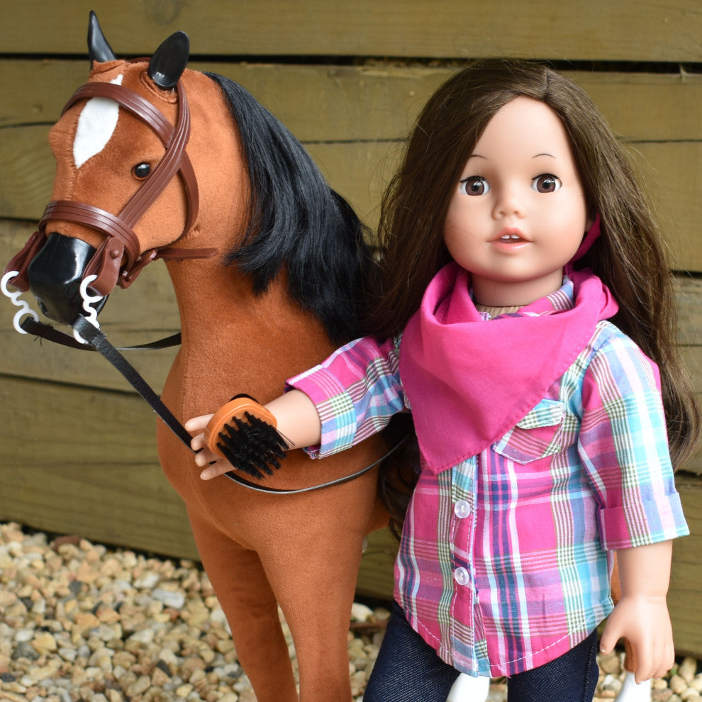 Blouse Jeggings Bandana & Boots for 18" Dolls