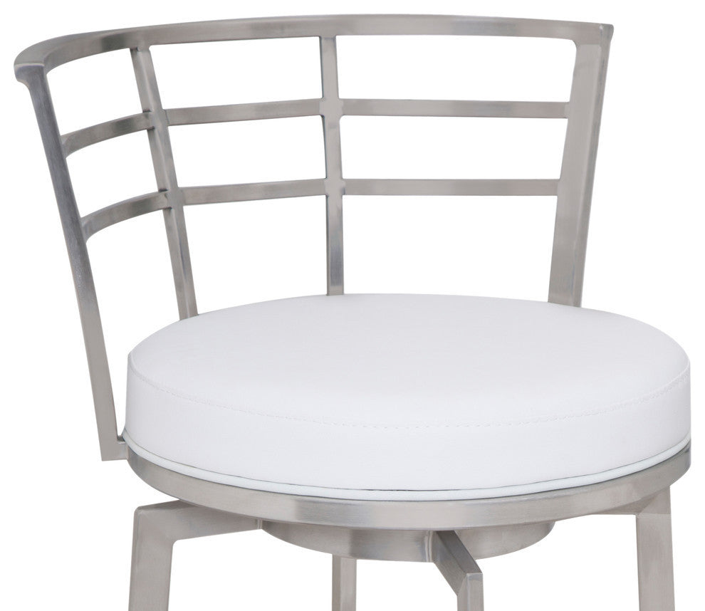 Viper White PU Upholstery Stool, Counter Height