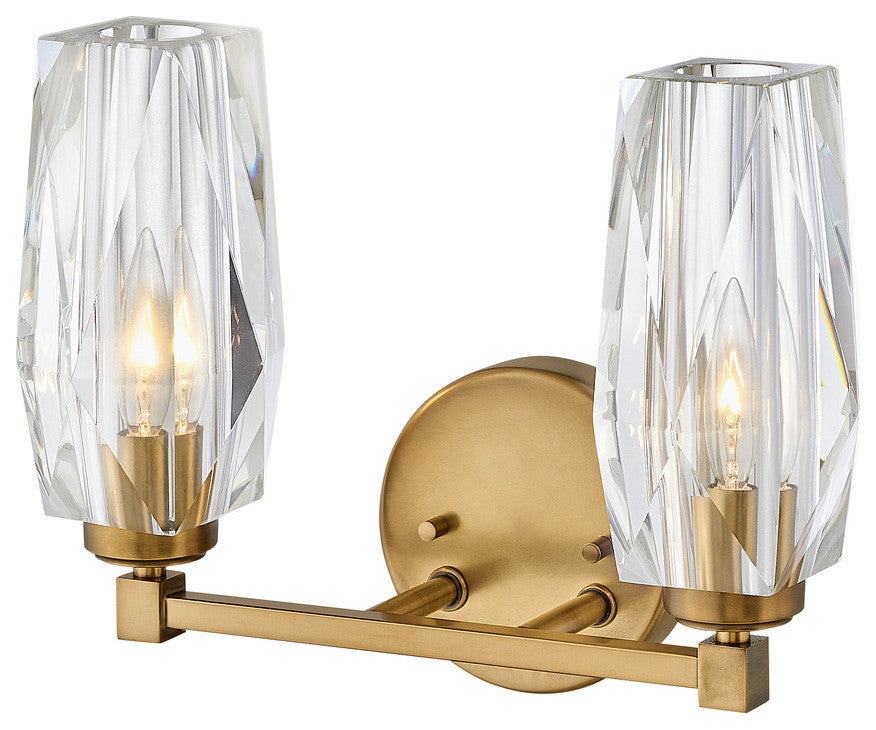 Hinkley Ana Two Light Vanity, Heritage Brass