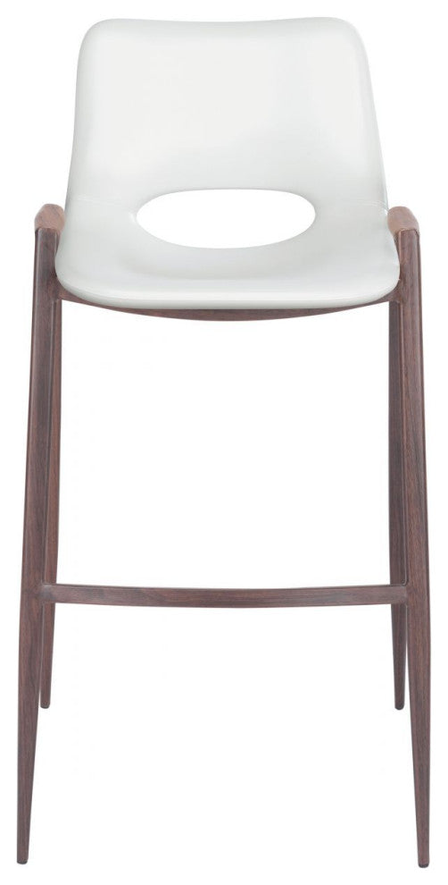 Desi Barstool, Set of 2 White/Walnut