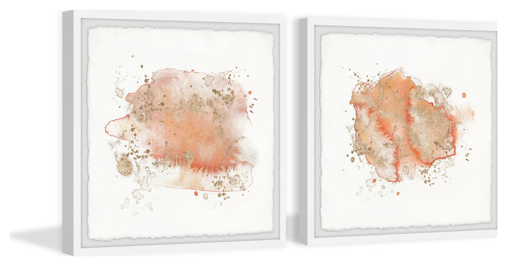 Orange Vision Diptych, 2-Piece Set, 32x32 Panels