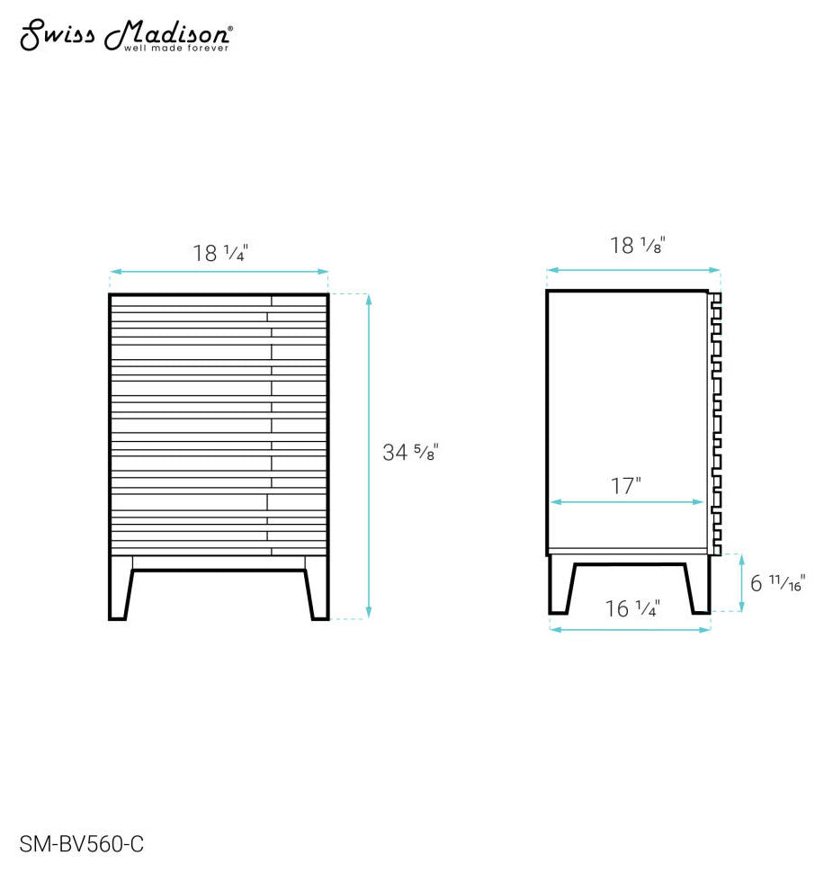 Swiss Madison SM-BV560-C Cascade 19" Single - Natural Oak