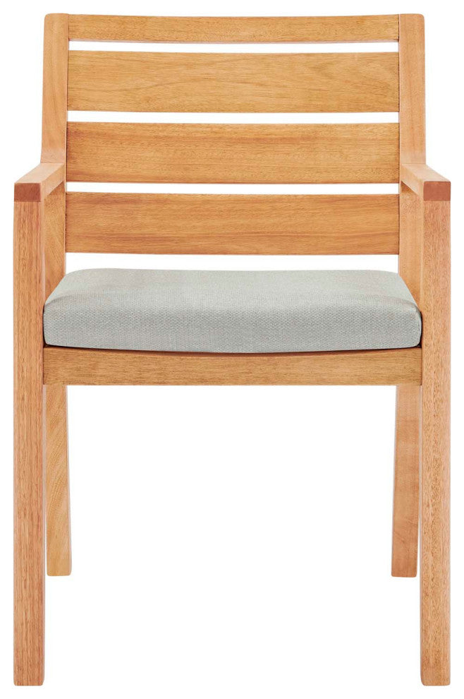 Portsmouth Karri Wood Outdoor Patio Dining Armchair Natural Taupe