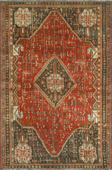Fine Vintage Distressed Beverley Red/Charcoal Rug, 5'0x7'5