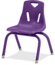 Berries Stacking Chair, Steel Frame, 4-Legged Base, Purple