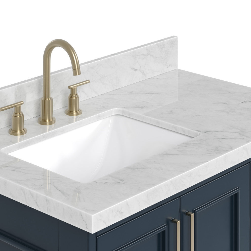 Ariel Stafford 37" Single Left Offset Rectangle Sink Bathroom Vanity