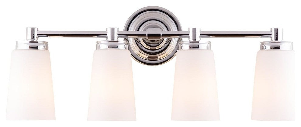 Sheffield Vanity Wall Sconce 4 Light, Polished Chrome