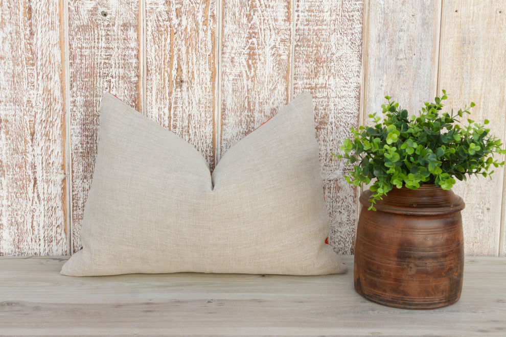 Kara Antique Indian Folk Lumbar Pillow