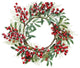 18" Frosted Green Leaves and Red Berries Christmas Wreath