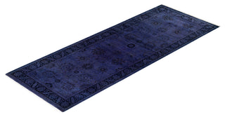 Fine Vibrance, One-of-a-Kind Hand-Knotted Runner Rug Purple, 3'1"x8'5"
