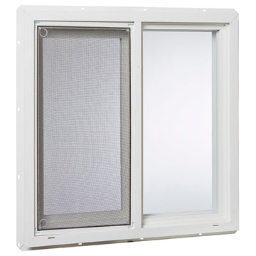 24x24 Vinyl Utility Left, Hand Sliding Window with Dual Pane Insulated Glass