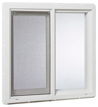 24" x 24" Vinyl Utility Left, Hand Sliding Window with Dual Pane Insulated Glass