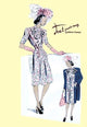 Paisley Dress with Hat, Gloves And Jacket- Fine Art Giclee Print 24" x 36"