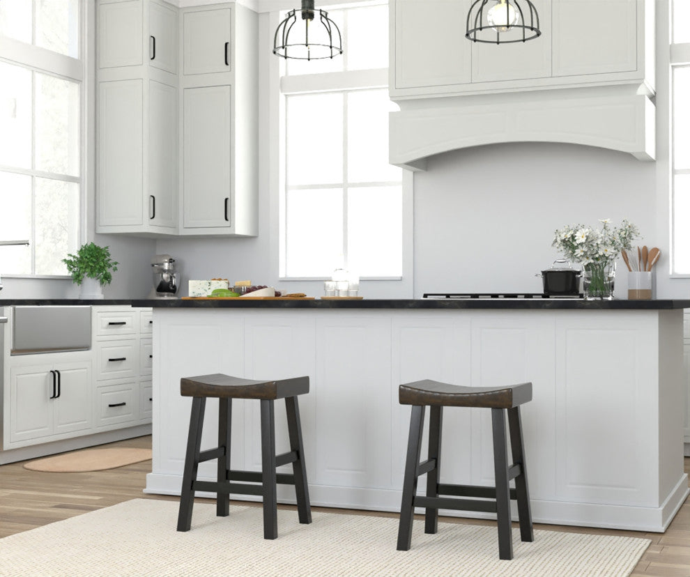 West Classic Deluxe Saddel Stool, Elm and Black